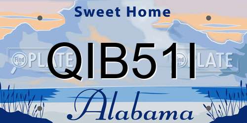 QIB51I Alabama License Plate