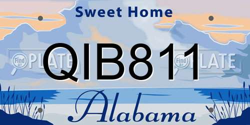 QIB811 Alabama License Plate