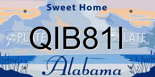 QIB81I Alabama License Plate