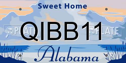 QIBB11 Alabama License Plate
