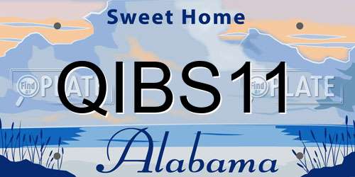 QIBS11 Alabama License Plate