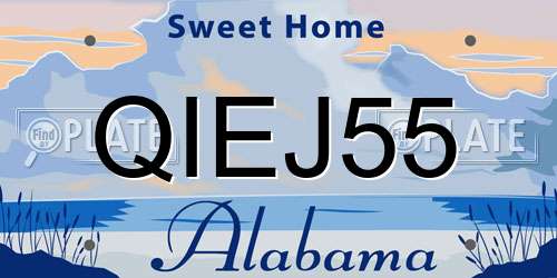 QIEJ55 Alabama License Plate