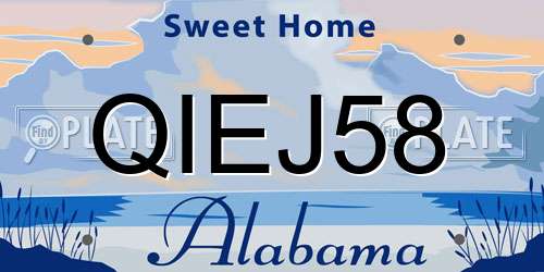 QIEJ58 Alabama License Plate