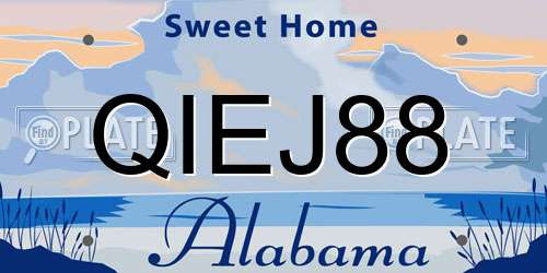 QIEJ88 Alabama License Plate