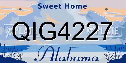 QIG4227 Alabama License Plate
