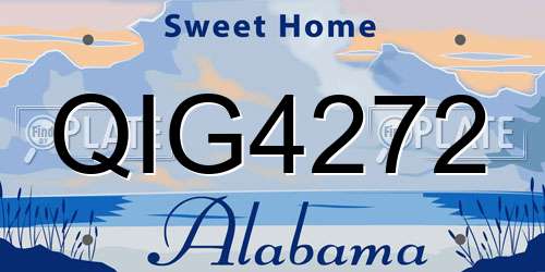 QIG4272 Alabama License Plate