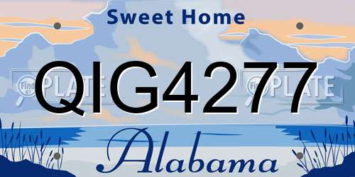 QIG4277 Alabama License Plate