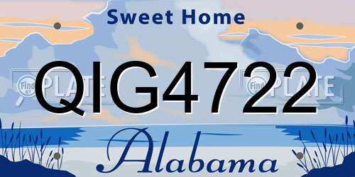 QIG4722 Alabama License Plate