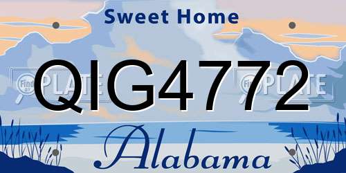 QIG4772 Alabama License Plate