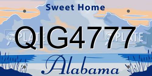 QIG4777 Alabama License Plate