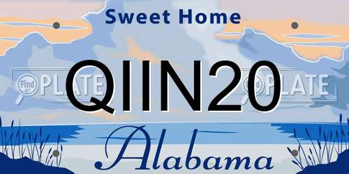 QIIN20 Alabama License Plate