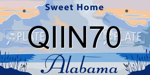 QIIN70 Alabama License Plate