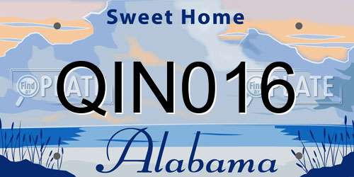 QIN016 Alabama License Plate