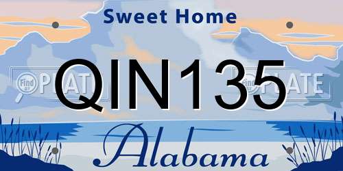 QIN135 Alabama License Plate
