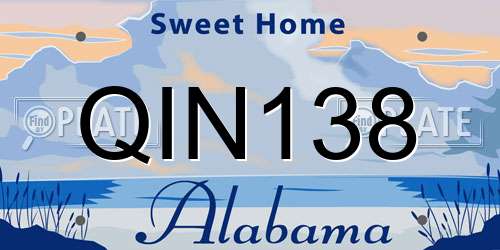 QIN138 Alabama License Plate