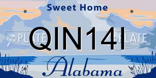 QIN14I Alabama License Plate