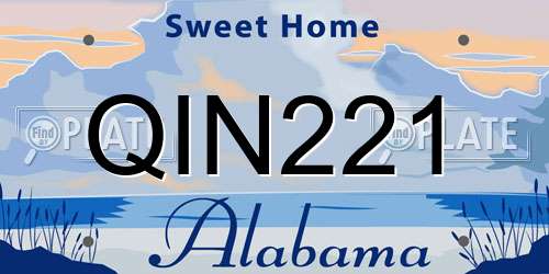 QIN221 Alabama License Plate