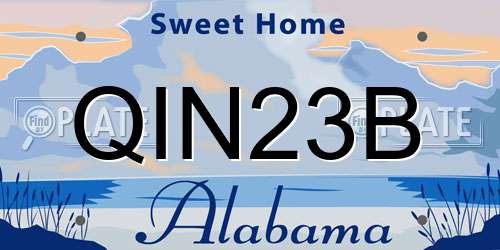 QIN23B Alabama License Plate