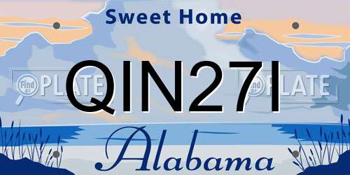 QIN27I Alabama License Plate