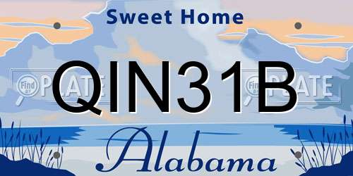 QIN31B Alabama License Plate