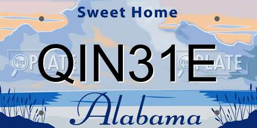 QIN31E Alabama License Plate