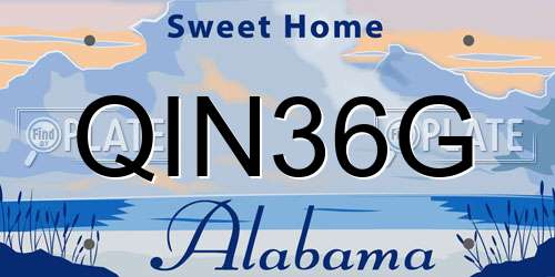 QIN36G Alabama License Plate