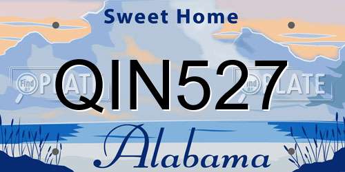 QIN527 Alabama License Plate