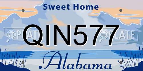 QIN577 Alabama License Plate