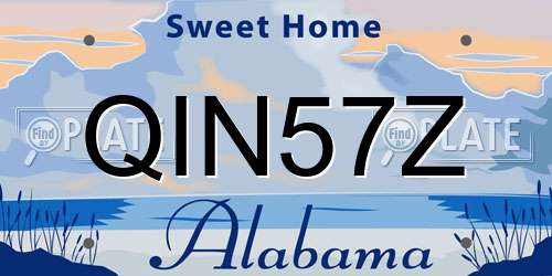QIN57Z Alabama License Plate