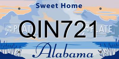QIN721 Alabama License Plate