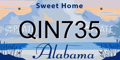 QIN735 Alabama License Plate