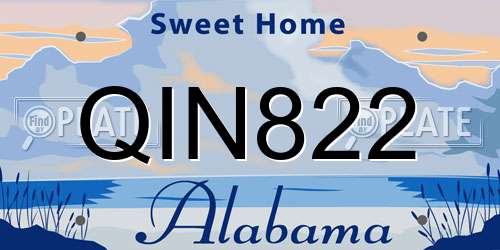 QIN822 Alabama License Plate