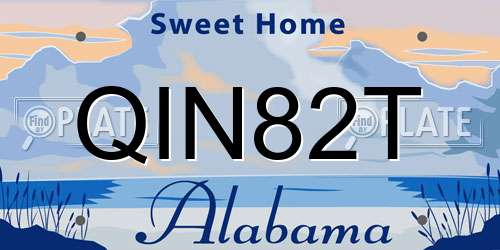 QIN82T Alabama License Plate