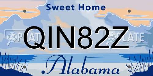 QIN82Z Alabama License Plate
