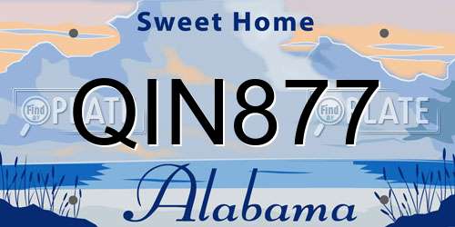 QIN877 Alabama License Plate