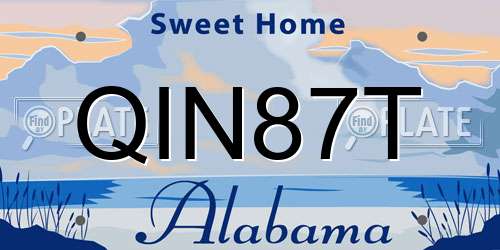 QIN87T Alabama License Plate