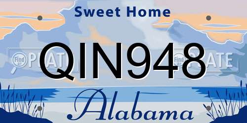 QIN948 Alabama License Plate