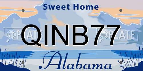 QINB77 Alabama License Plate
