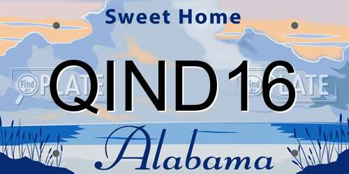 QIND16 Alabama License Plate