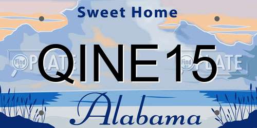 QINE15 Alabama License Plate