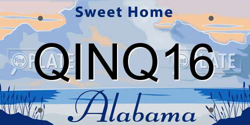 QINQ16 Alabama License Plate