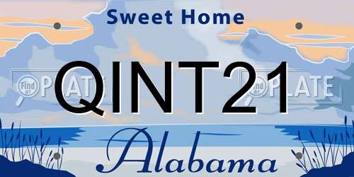 QINT21 Alabama License Plate