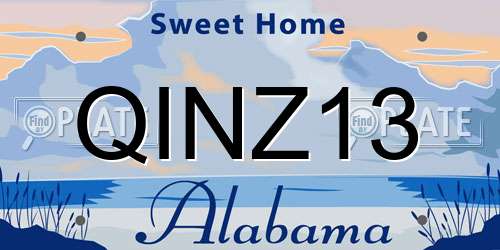 QINZ13 Alabama License Plate