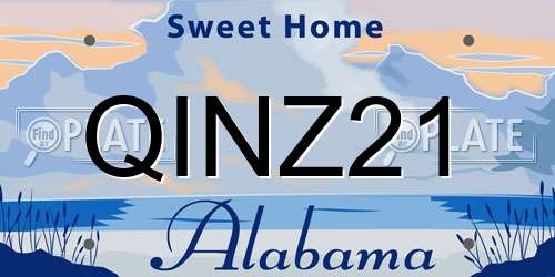 QINZ21 Alabama License Plate
