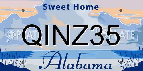 QINZ35 Alabama License Plate