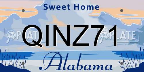 QINZ71 Alabama License Plate