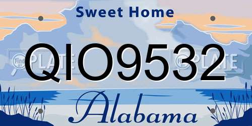 QIO9532 Alabama License Plate