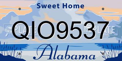 QIO9537 Alabama License Plate