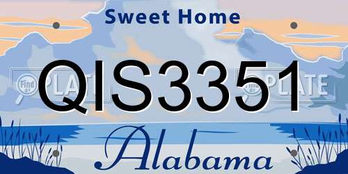 QIS3351 Alabama License Plate