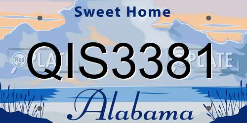 QIS3381 Alabama License Plate